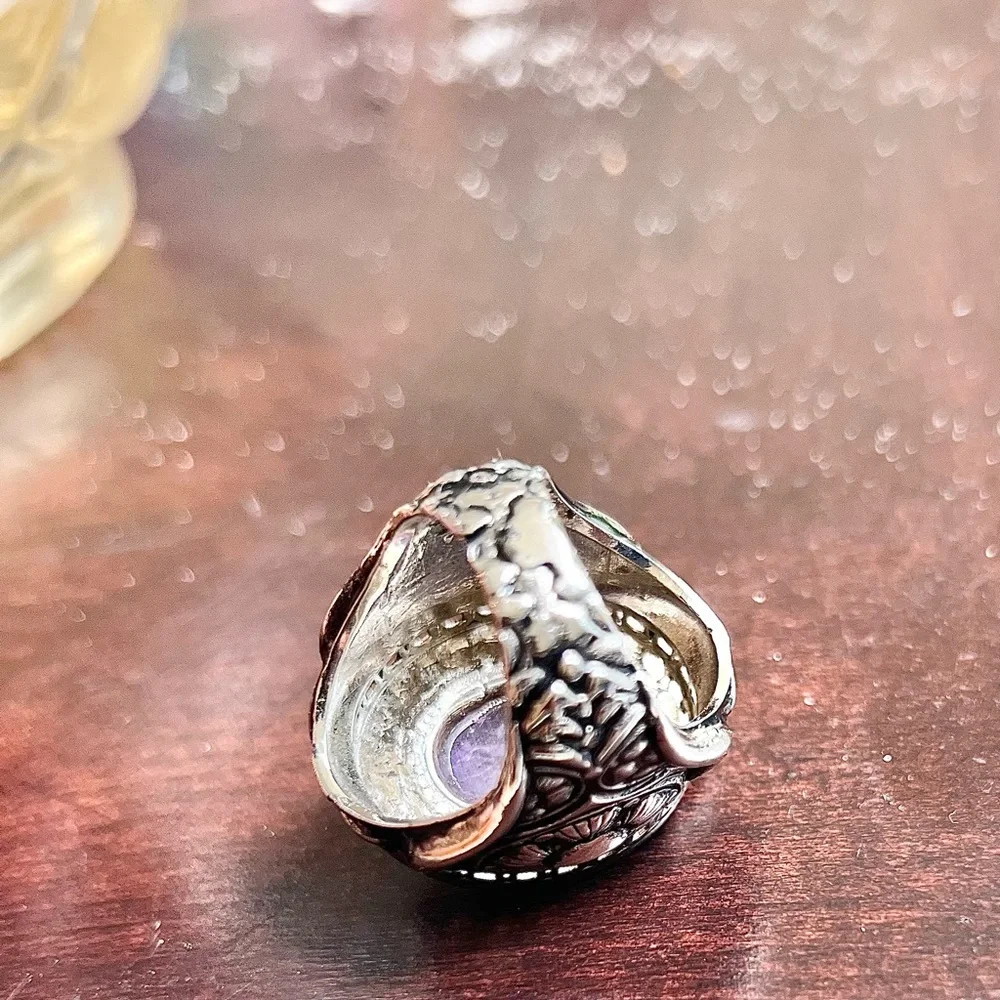 sterling silver amethyst ring.  30 grams of silver.